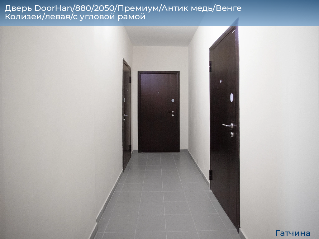 Дверь DoorHan/880/2050/Премиум/Антик медь/Венге Колизей/левая/с угловой рамой, gatchina.doorhan.ru