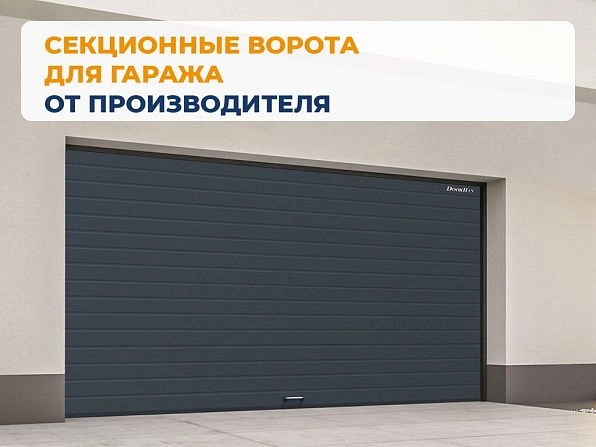Cекционные ворота 2500х2400 мм антрацитовые DoorHan RSD02, gatchina.doorhan.ru