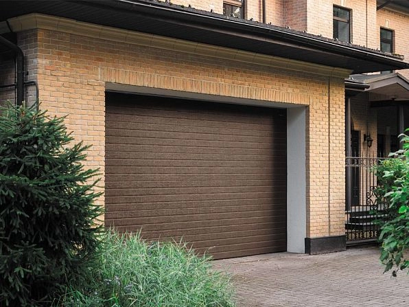 Cекционные ворота 3500х2950 мм коричнево-красные DoorHan RSD02, gatchina.doorhan.ru